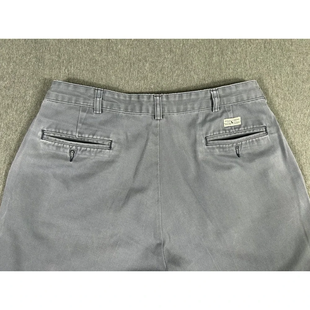 Polo Ralph Lauren Chino Pants Mens 35x32 Gray Cotton Flat Front Straight